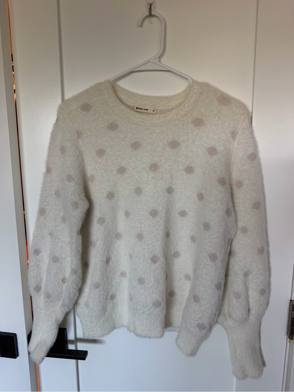 Marine Layer Cream Fuzzy Crewneck